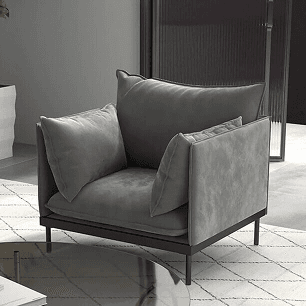 Blue Armchair with Iron Legs