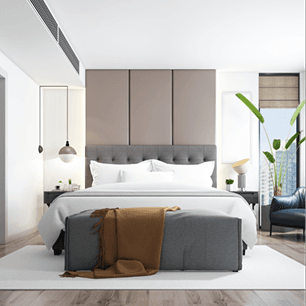 Bed Frame Light Gray 140x200 cm